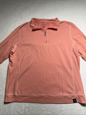 Margaritaville Men's Long Sleeve 1/4 Zip Pullover - Coral